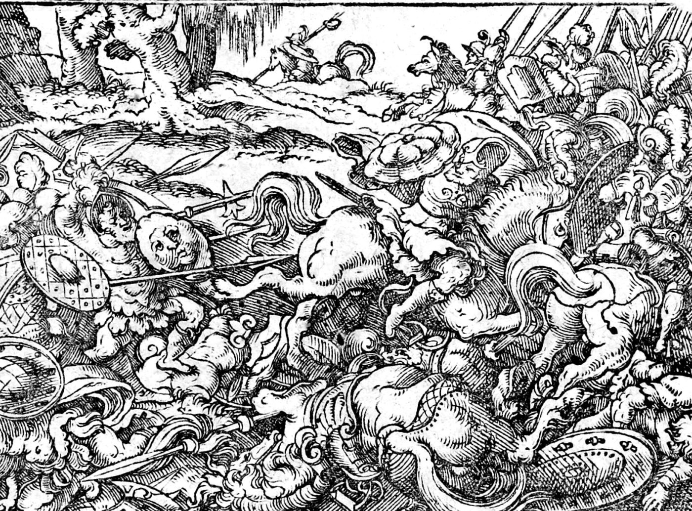 The Kings of the North Defeated, woodcut by Virgil Solis, 1565
