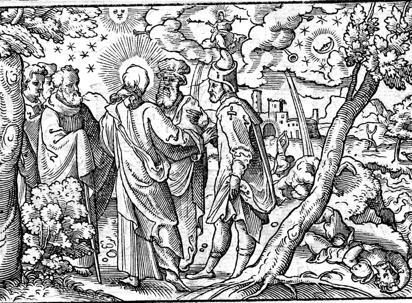 The Signs in the Sun and Stars, woodcut by Virgil Solis, 1565