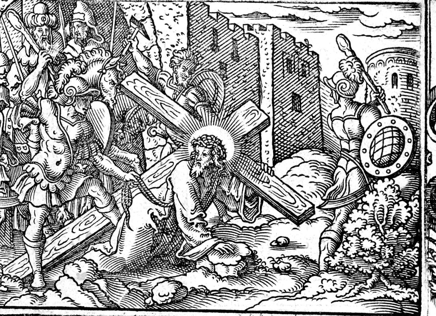 Christ Bearing the Cross, woodcut by Virgil Solis, 1565