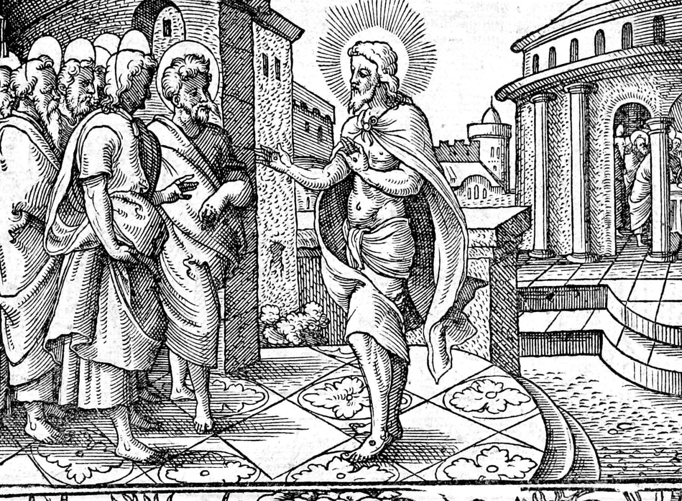 Christ Appears to the Disciples, woodcut by Virgil Solis, 1565