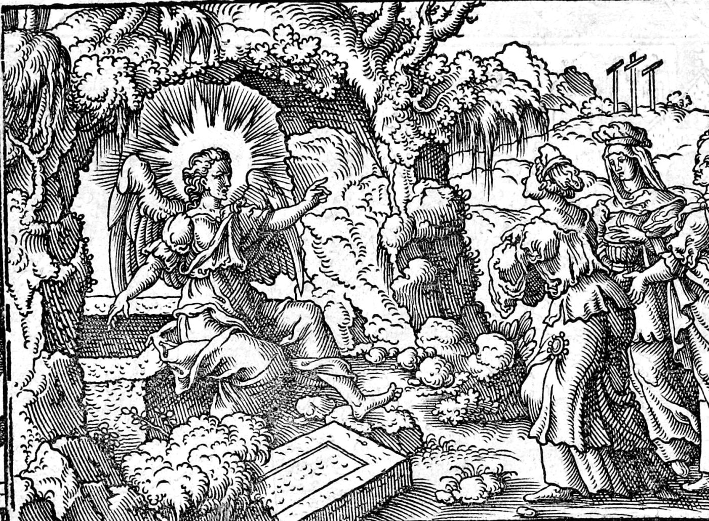 The Women at the Empty Tomb, woodcut by Virgil Solis, 1565