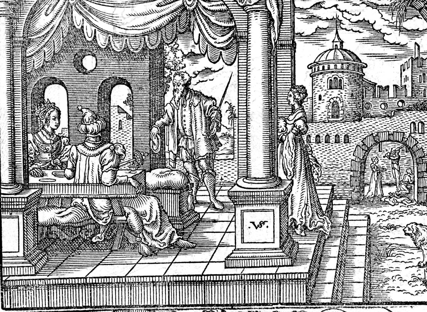 The Death of John the Baptist, woodcut by Virgil Solis, 1565