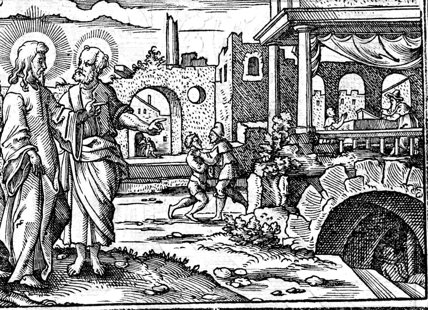 The Unmerciful Servant, woodcut by Virgil Solis, 1565