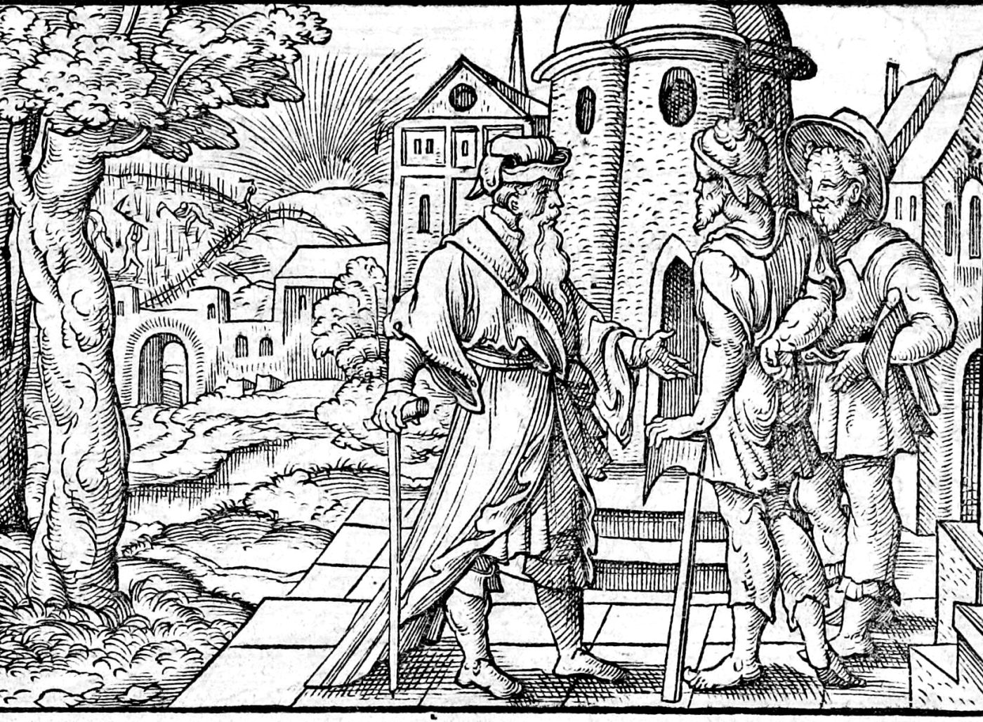The Labourers in the Vineyard, woodcut by Virgil Solis, 1565