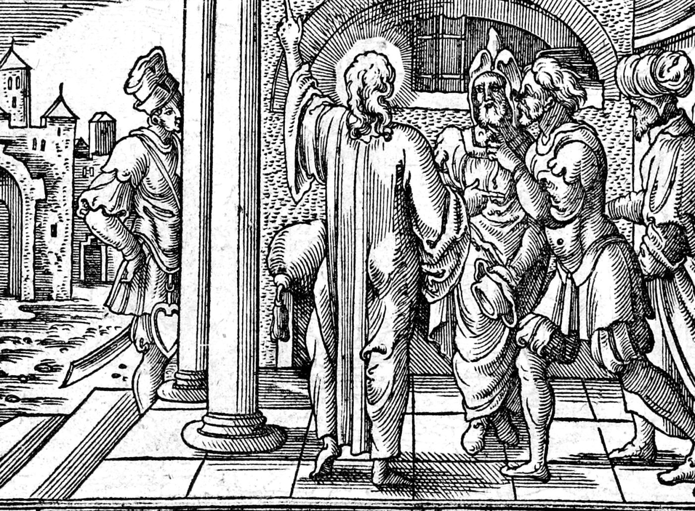 The Question of the Resurrection, woodcut by Virgil Solis, 1565