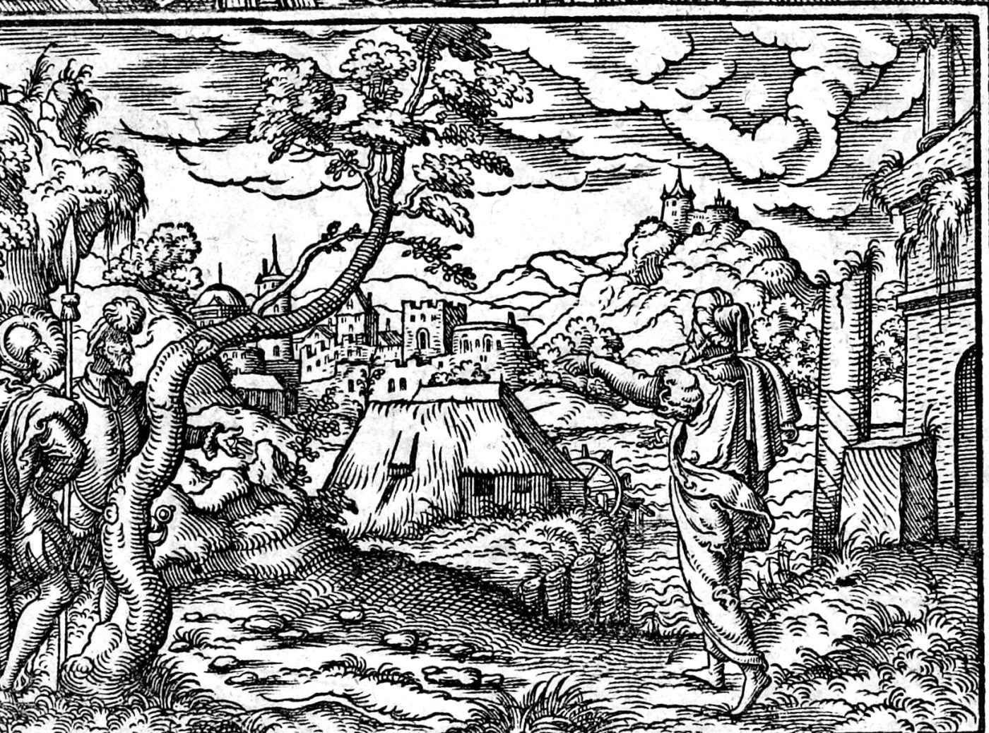 Nahum Foretells the Fall of Nineveh, woodcut by Virgil Solis, 1565