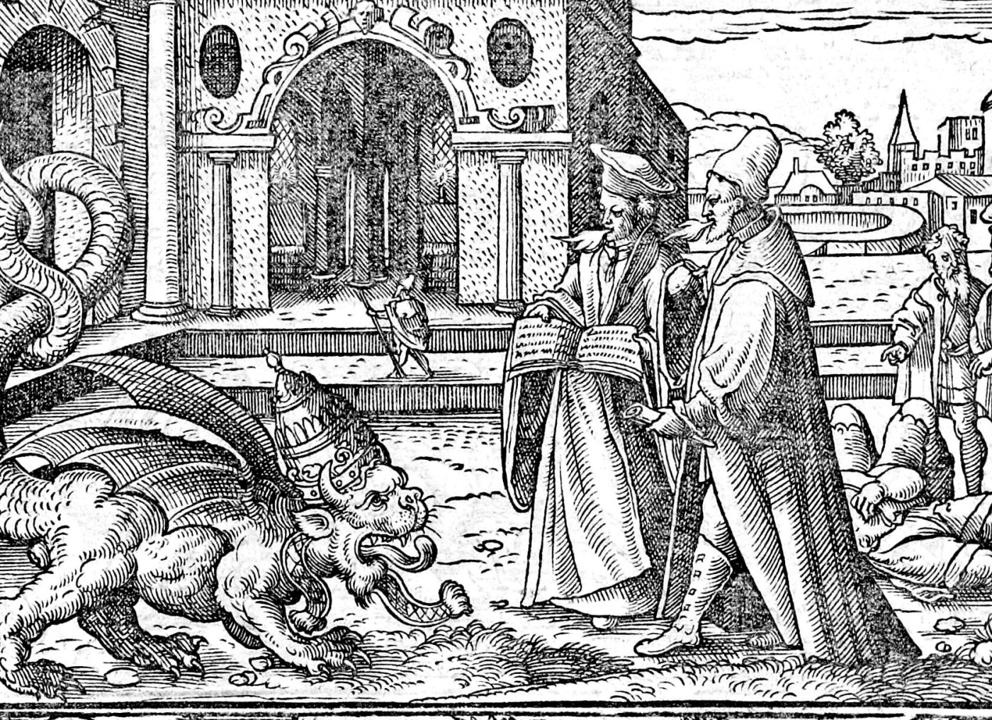 The Two Witnesses, woodcut by Virgil Solis, 1565