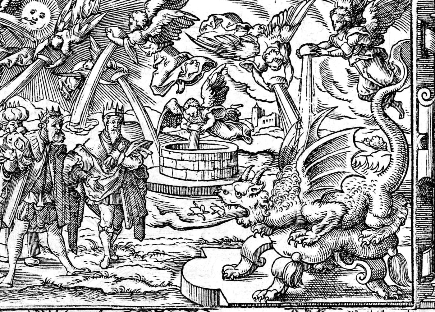 The Seven Vials of Wrath, woodcut by Virgil Solis, 1565