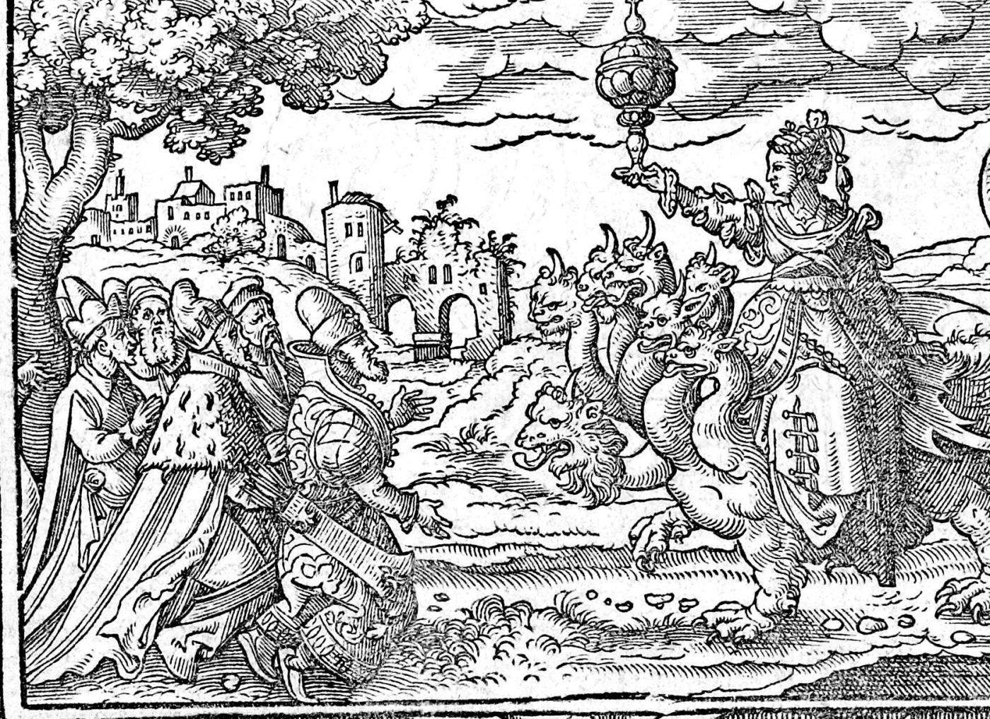 The Whore of Babylon, woodcut by Virgil Solis, 1565