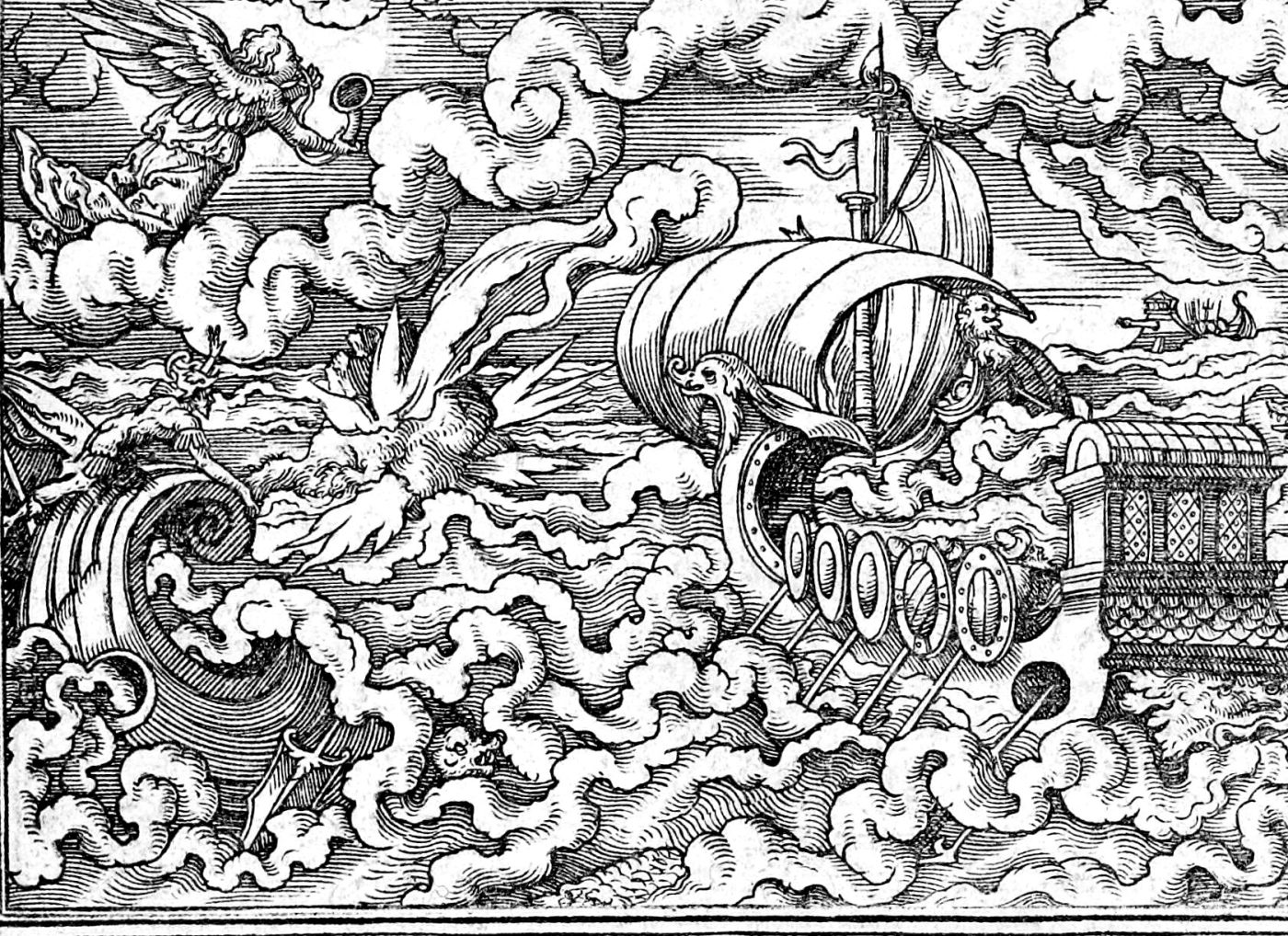 The Second Trumpet, woodcut by Virgil Solis, 1565