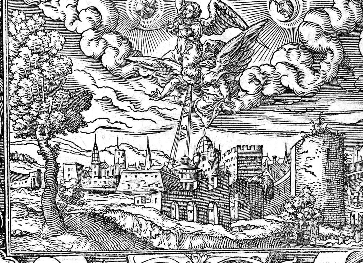 The Fourth Trumpet and the Woe, woodcut by Virgil Solis, 1565