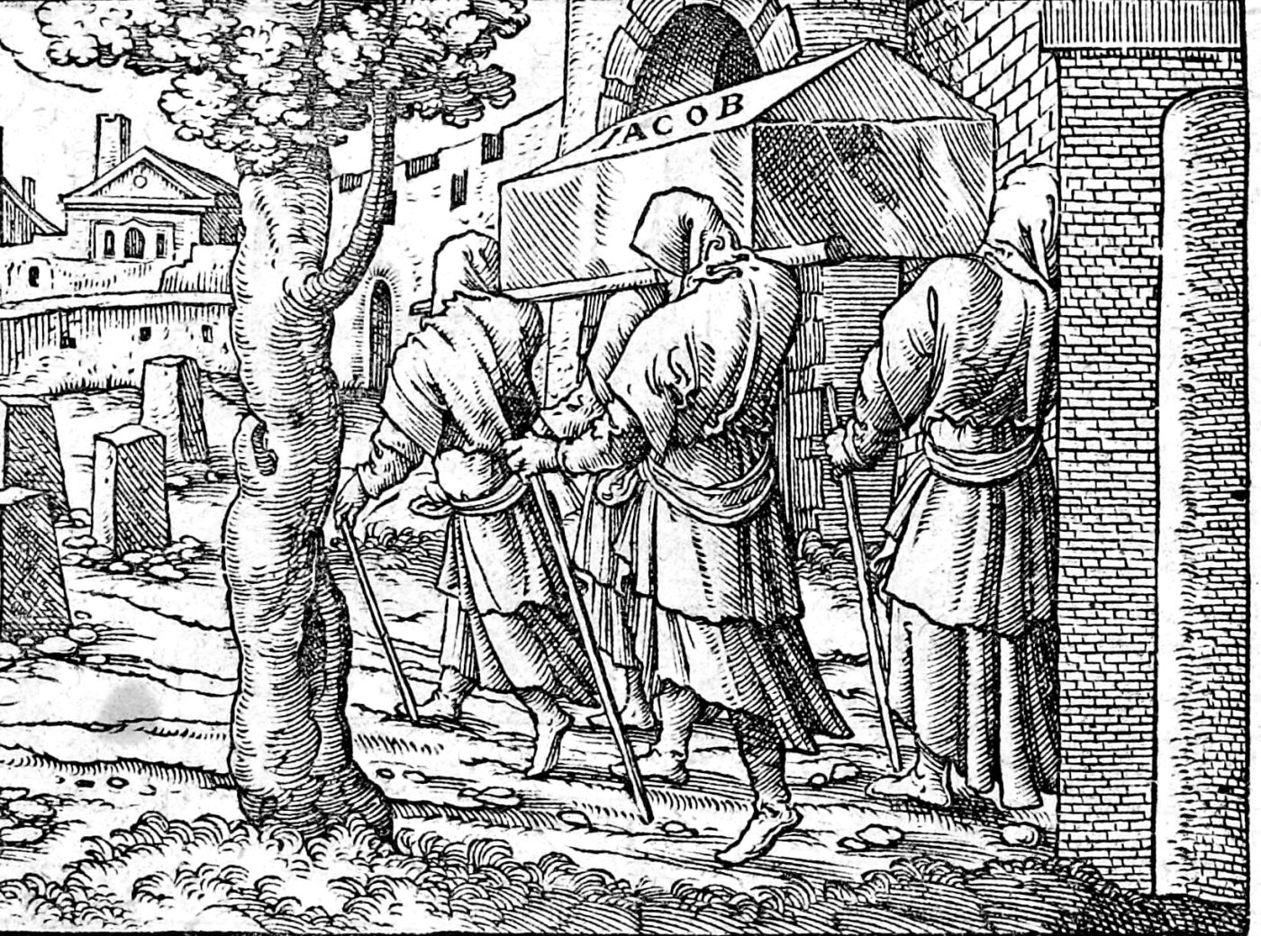 The Burial of Jacob in Hebron, woodcut by Virgil Solis, 1565