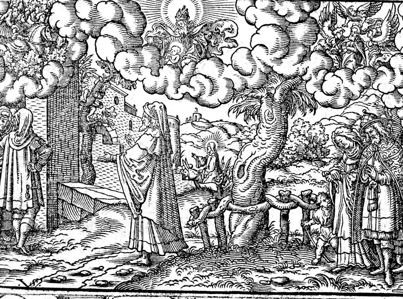 Zechariah's Vision of the Horsemen, woodcut by Virgil Solis, 1565