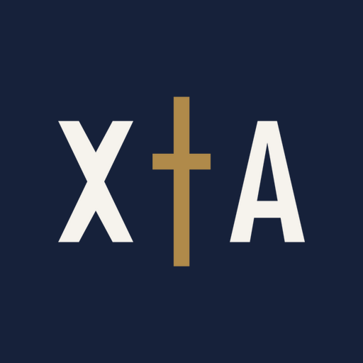 The XA Hymns app icon, a brass cross between the letters X and A