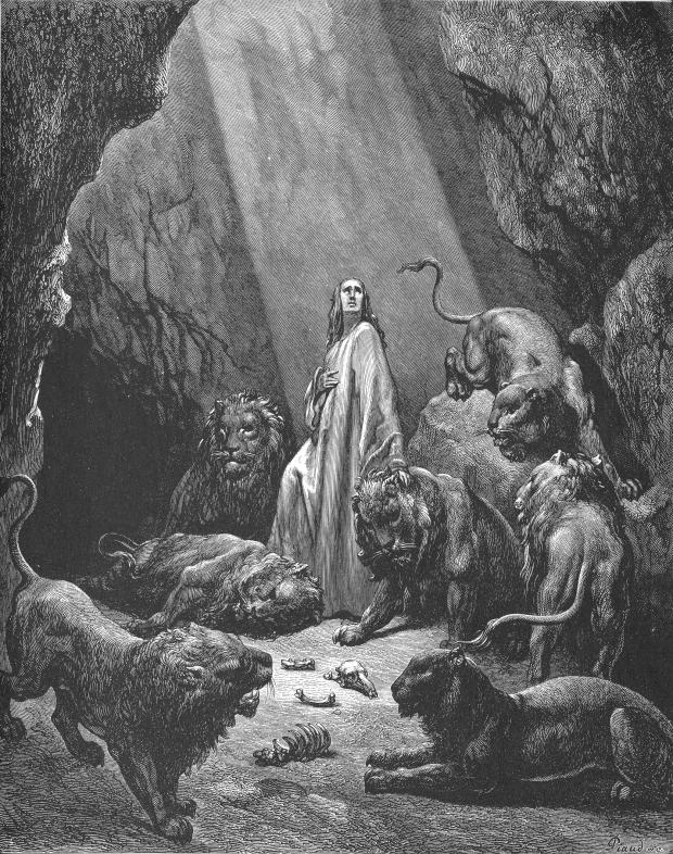 Daniel in the Den of Lions, engraved by Gustave Dore