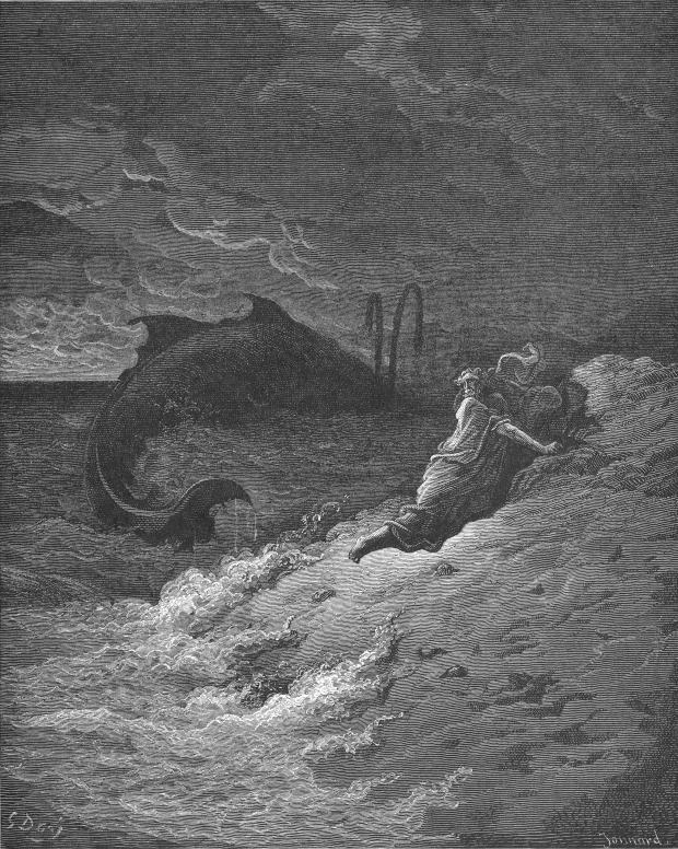 Jonah Cast Forth by the Whale, engraved by Gustave Dore