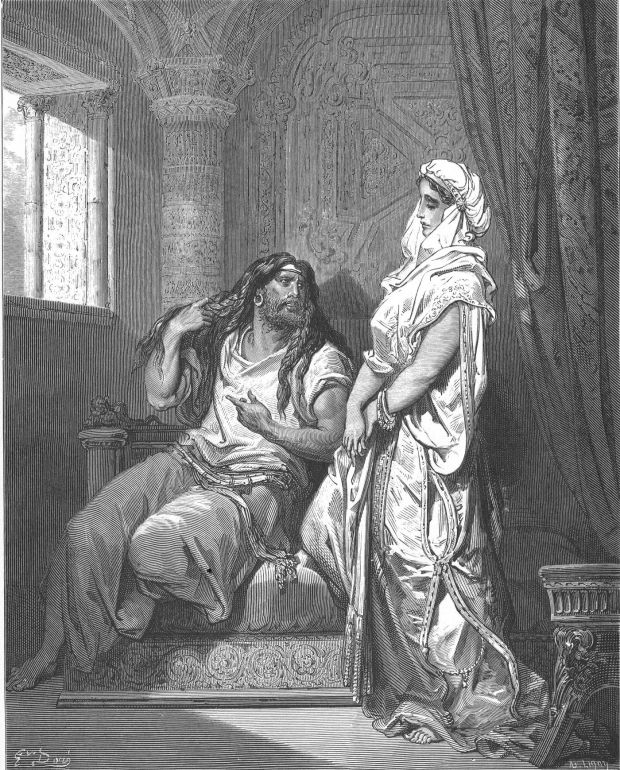 Samson and Delilah, engraved by Gustave Dore