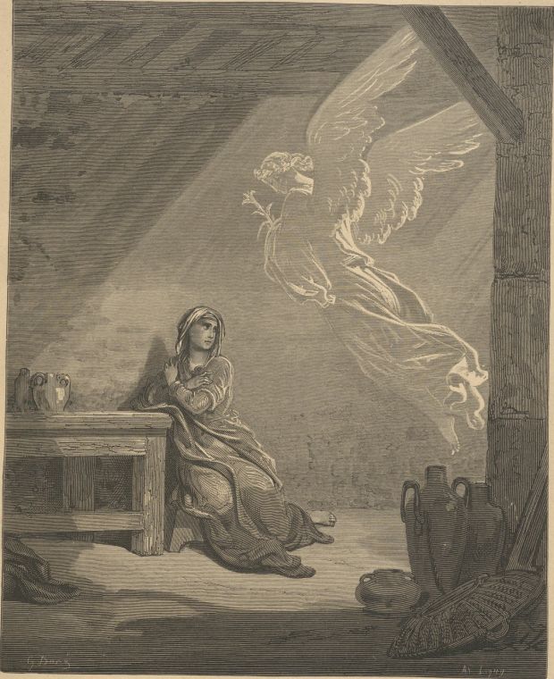 The Annunciation, engraved by Gustave Dore