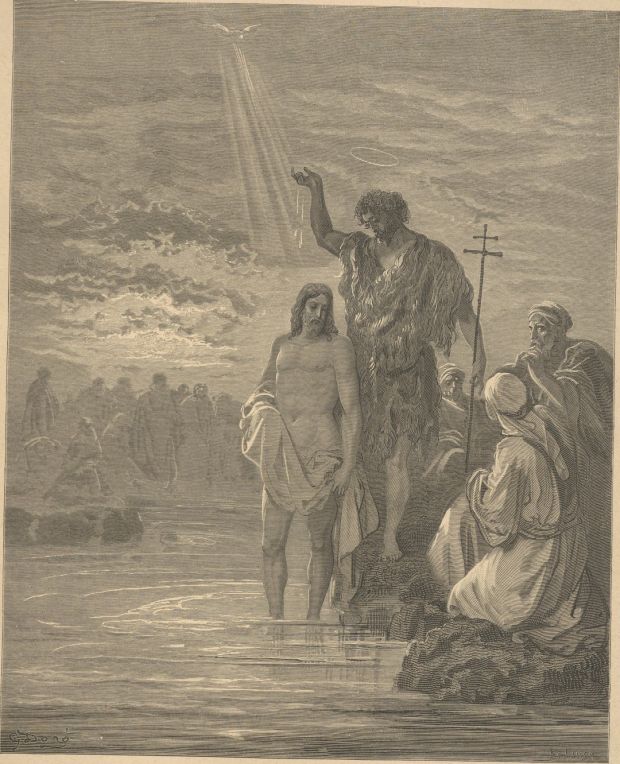 The Baptism of Jesus, engraved by Gustave Dore