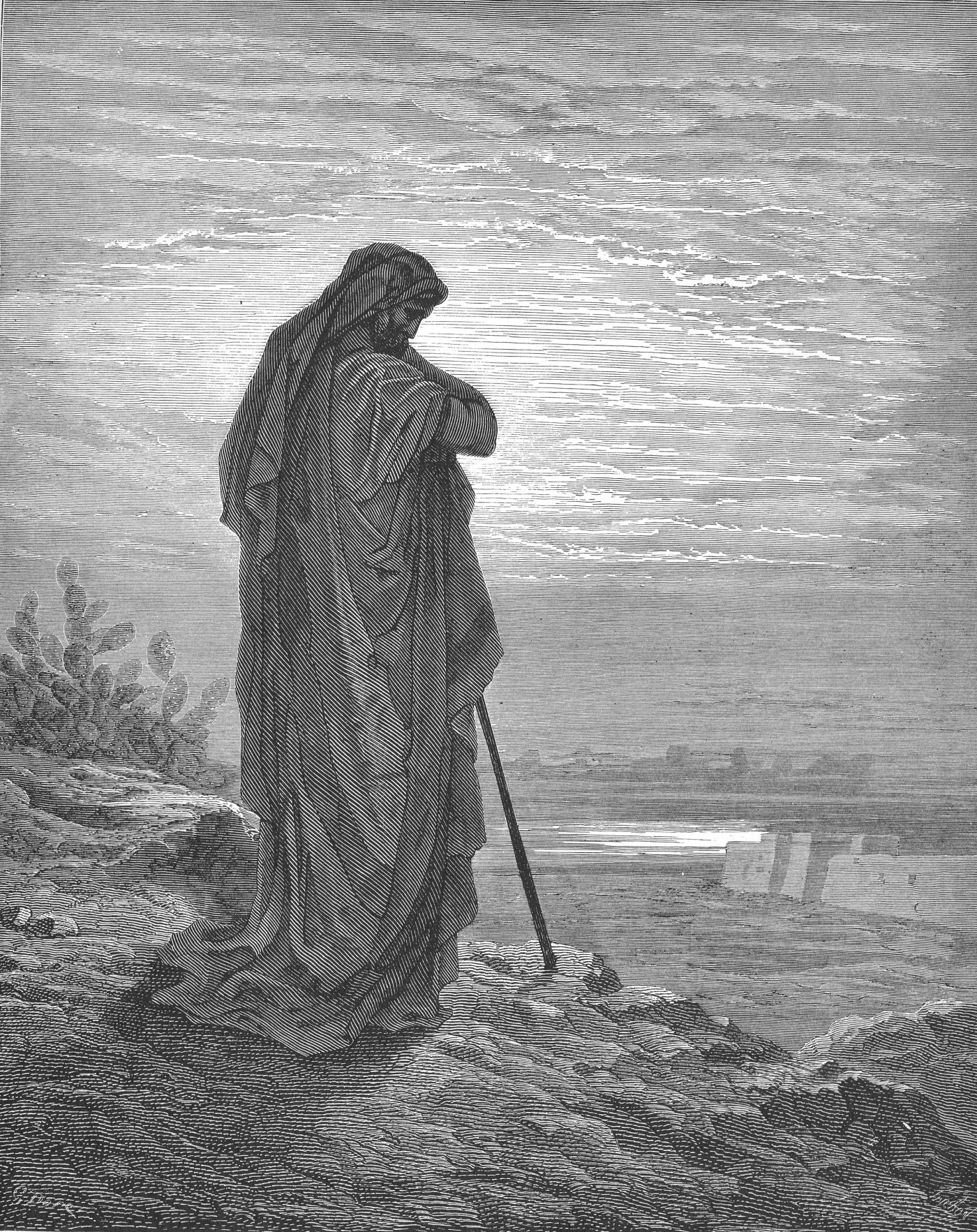 Amos, wood engraving by Gustave Doré, illustrating Amos 1:1