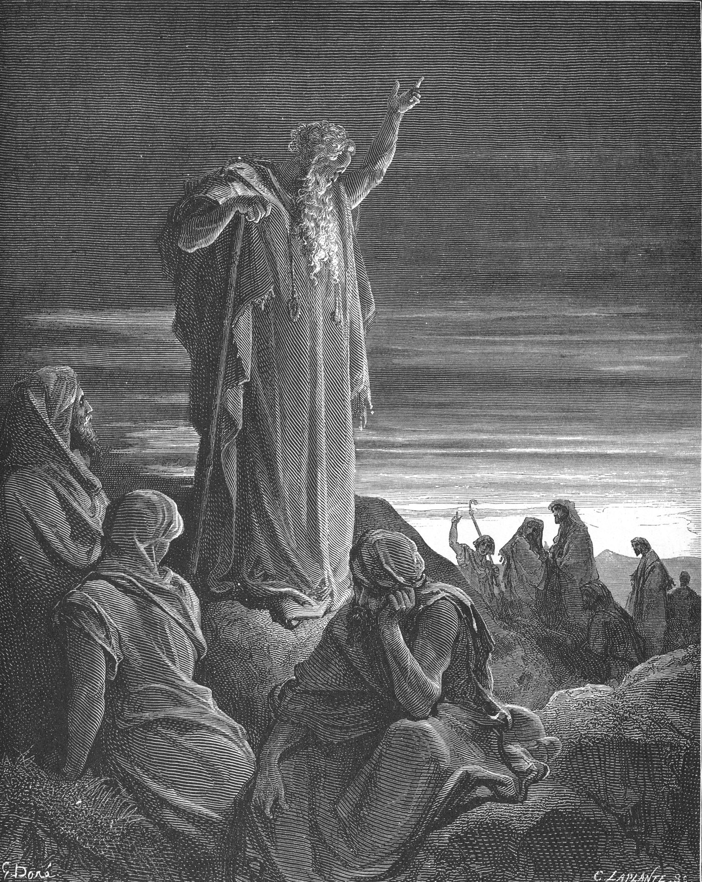 Ezekiel Prophesying, wood engraving by Gustave Doré, illustrating Ezekiel 1:3