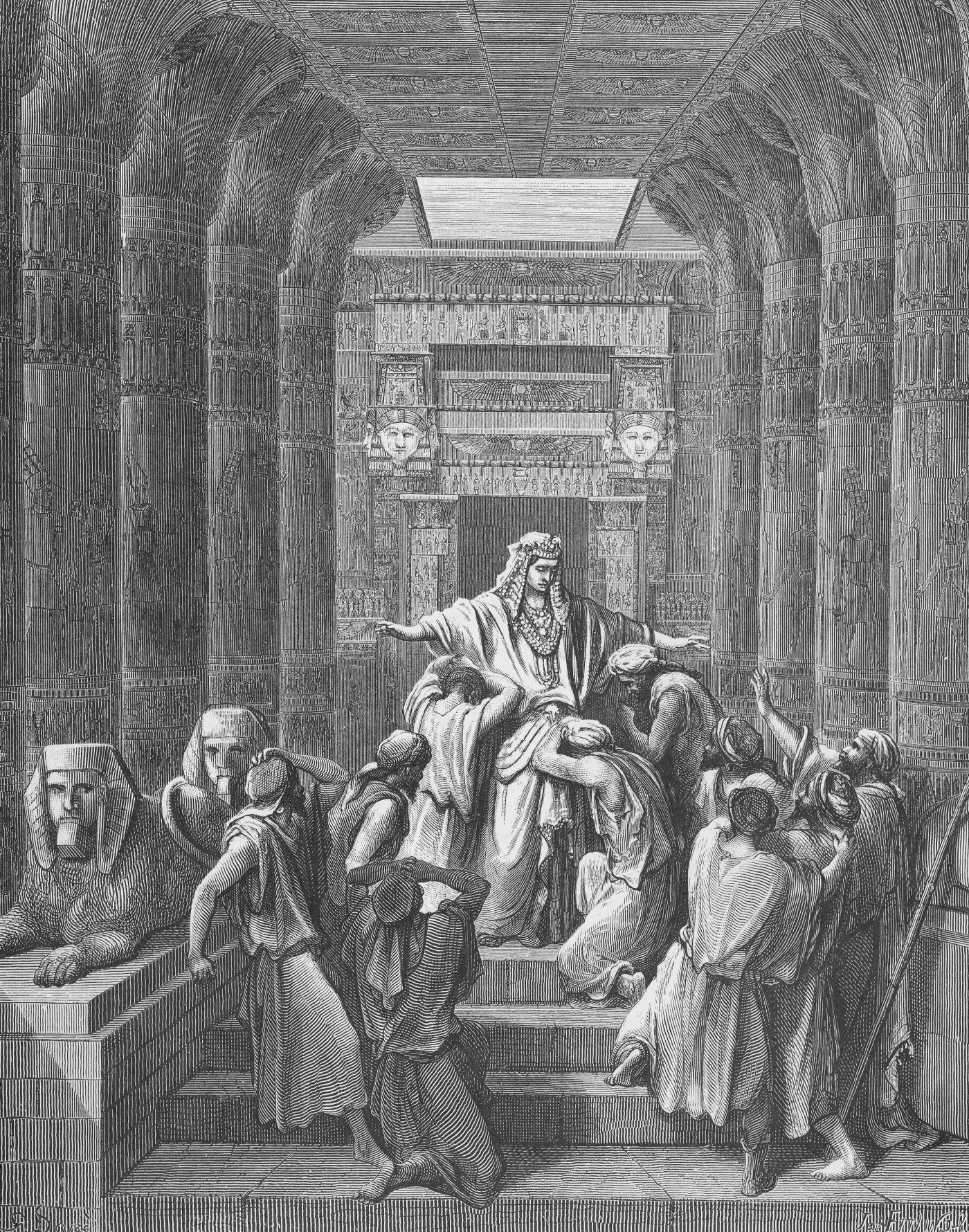 Joseph Makes Himself Known to His Brethren, wood engraving by Gustave Doré, illustrating Genesis 45:1