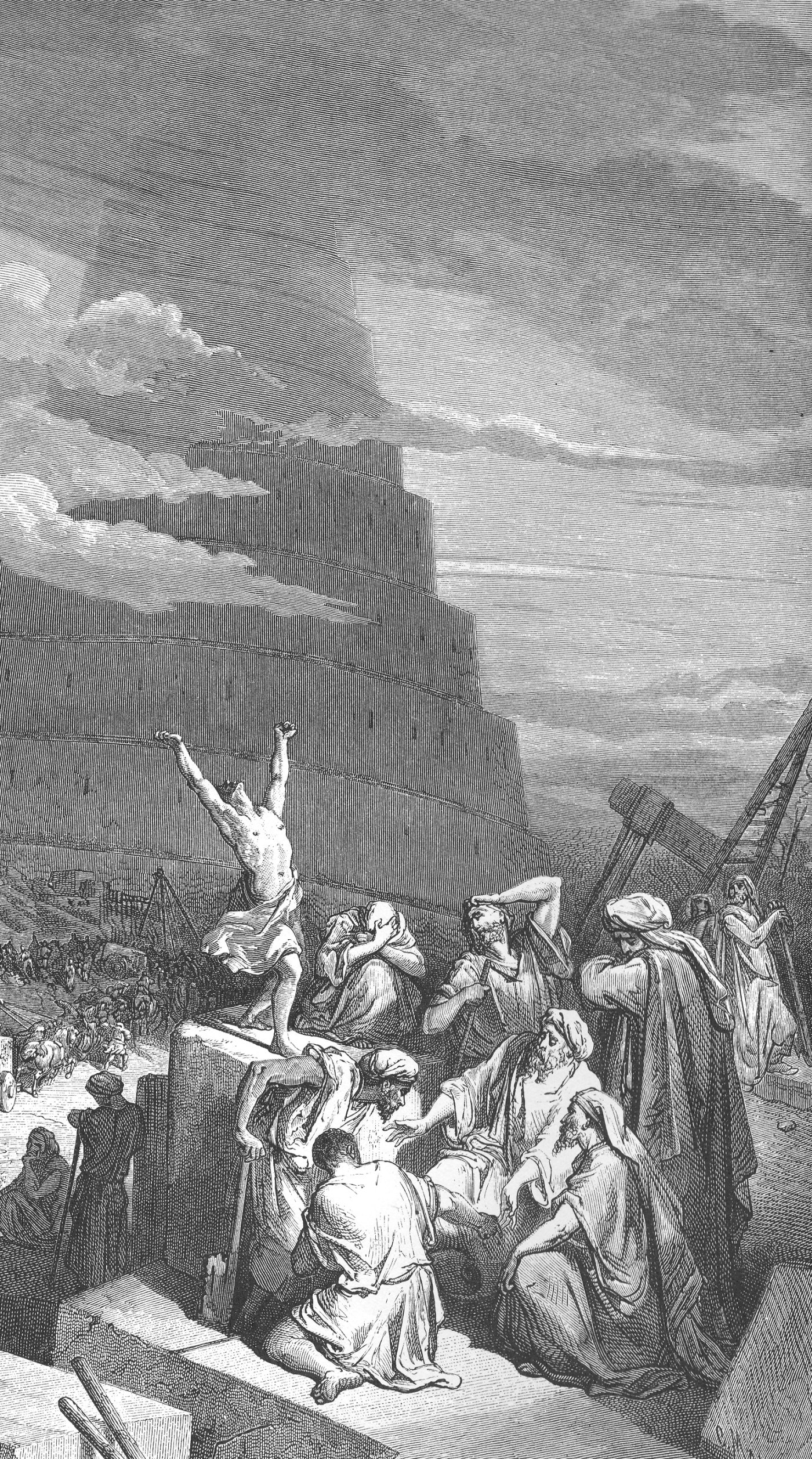 The Confusion of Tongues, wood engraving by Gustave Doré, illustrating Genesis 11:6
