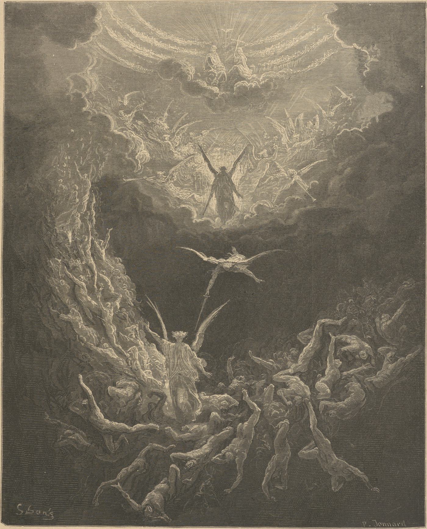 The Last Judgment, wood engraving by Gustave Doré, illustrating Revelation 20:12