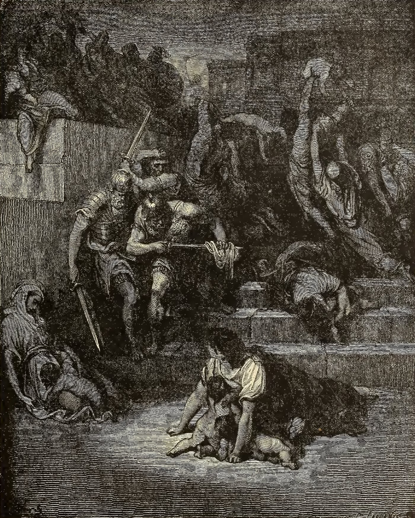 The Massacre of the Innocents, wood engraving by Gustave Doré, illustrating Matthew 2:16