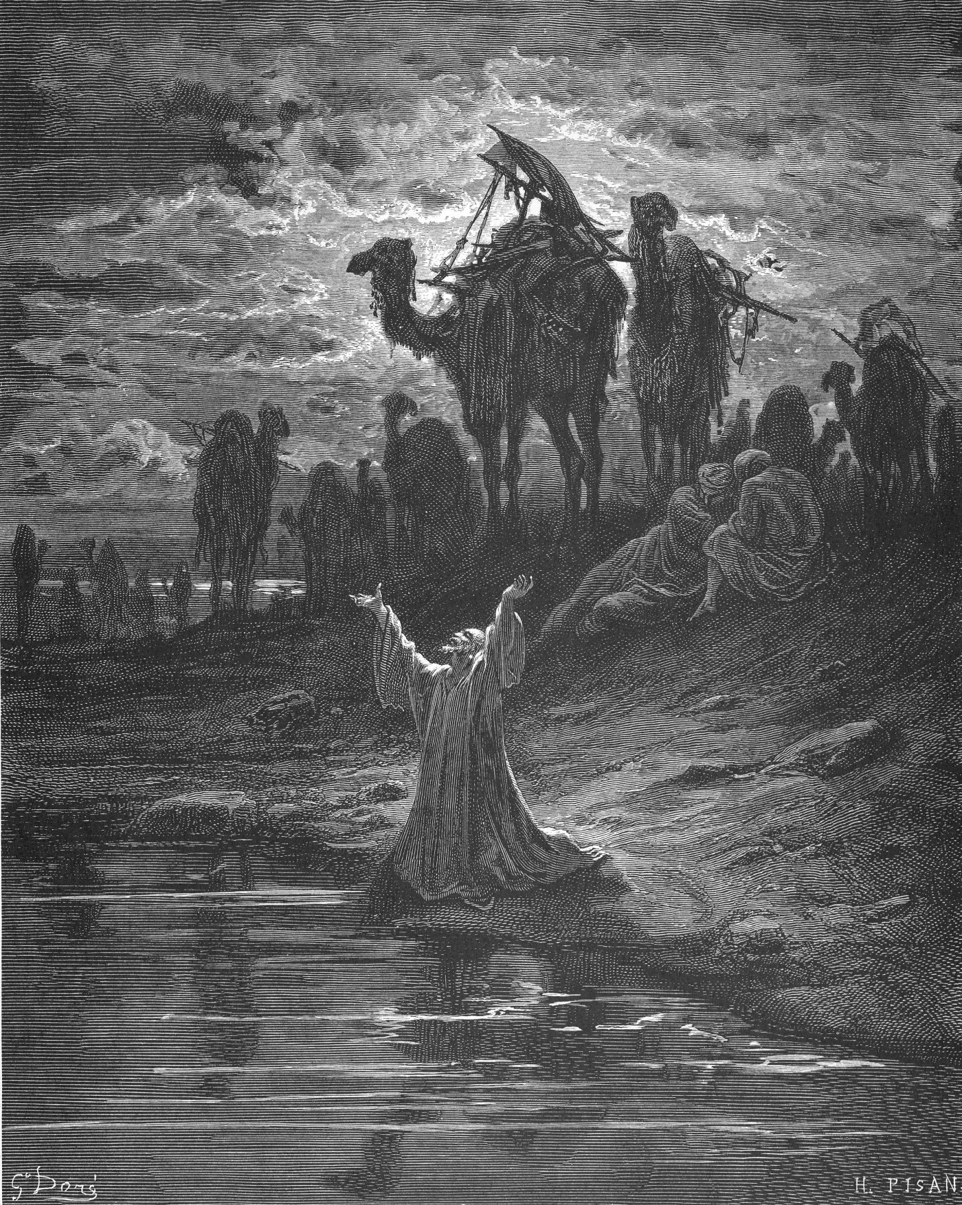 The Prayer of Jacob, wood engraving by Gustave Doré, illustrating Genesis 32:11