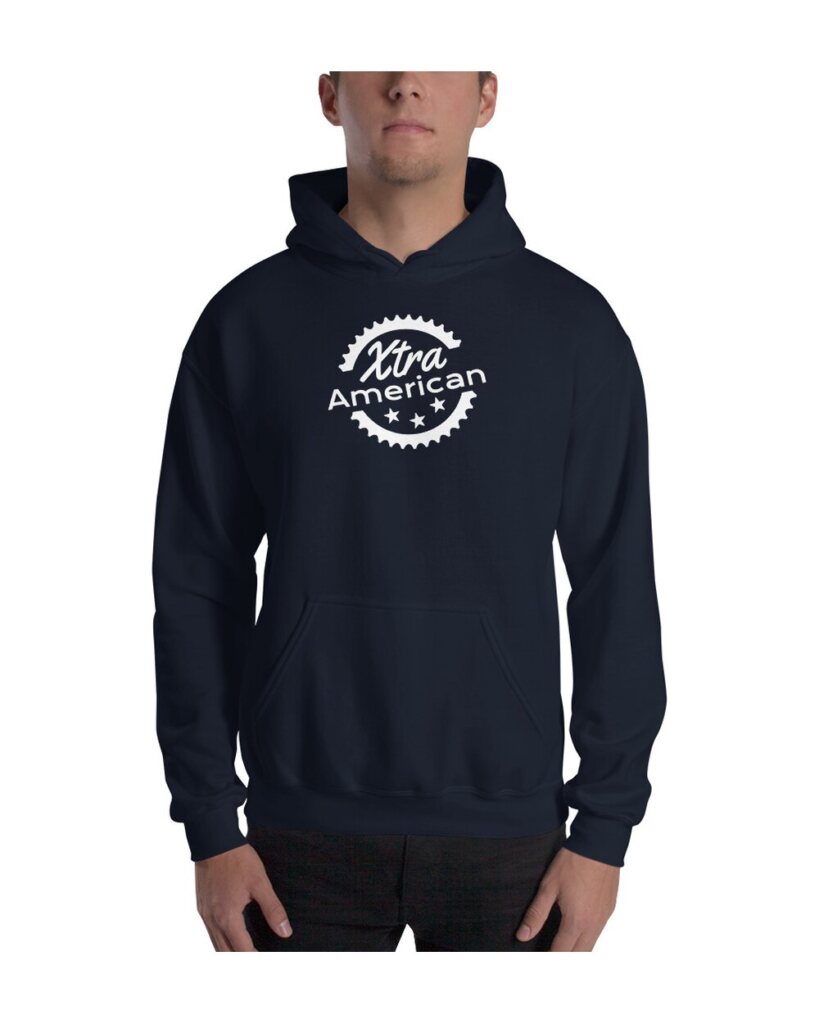 Unisex Hoodie in navy, front view